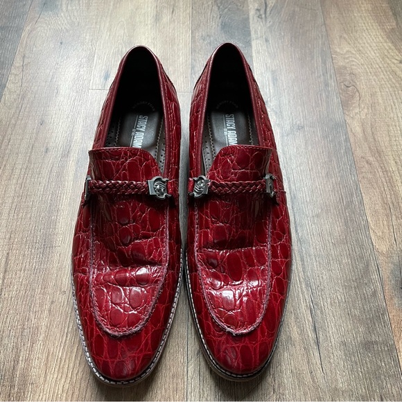 Stacy Adams Mens Red Diamonte Leather Dress Shoes 10 M - Picture 6 of 12